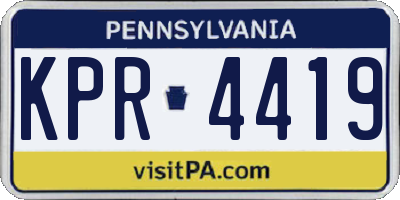 PA license plate KPR4419