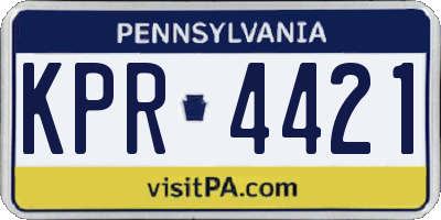 PA license plate KPR4421