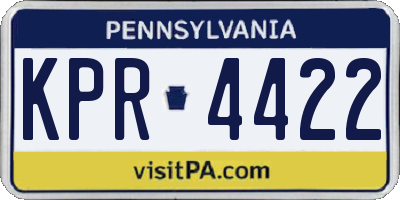 PA license plate KPR4422