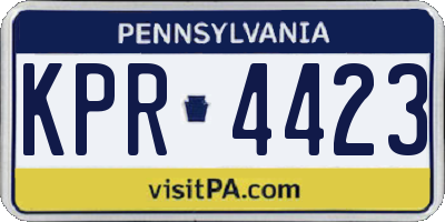 PA license plate KPR4423