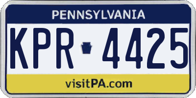 PA license plate KPR4425