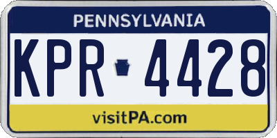 PA license plate KPR4428