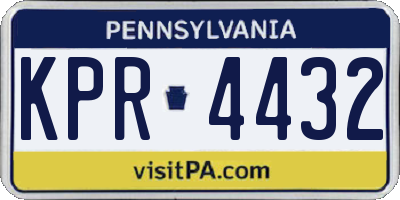 PA license plate KPR4432