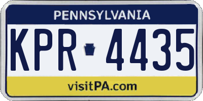 PA license plate KPR4435