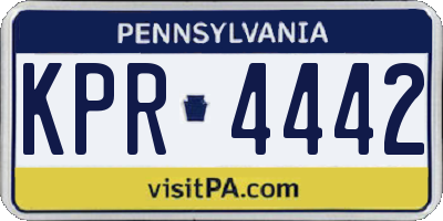 PA license plate KPR4442