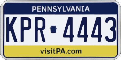PA license plate KPR4443