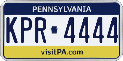 PA license plate KPR4444