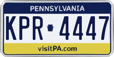 PA license plate KPR4447