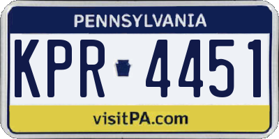 PA license plate KPR4451