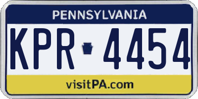 PA license plate KPR4454