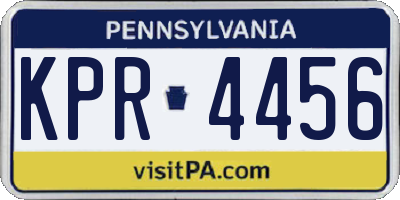 PA license plate KPR4456