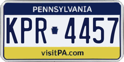 PA license plate KPR4457