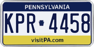 PA license plate KPR4458