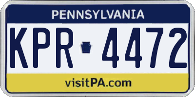 PA license plate KPR4472
