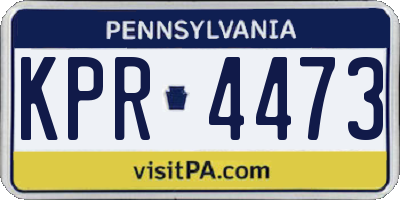 PA license plate KPR4473