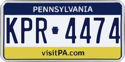 PA license plate KPR4474