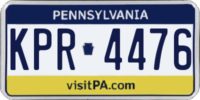 PA license plate KPR4476