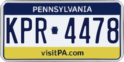 PA license plate KPR4478