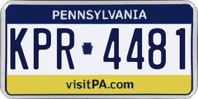 PA license plate KPR4481
