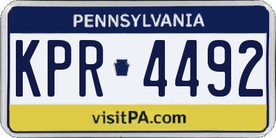 PA license plate KPR4492