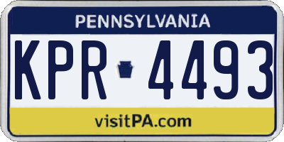 PA license plate KPR4493
