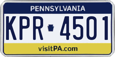 PA license plate KPR4501