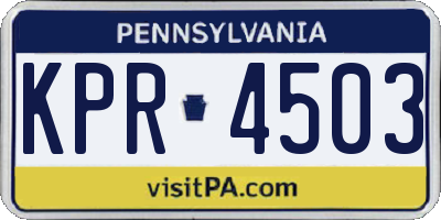 PA license plate KPR4503