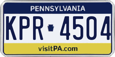 PA license plate KPR4504