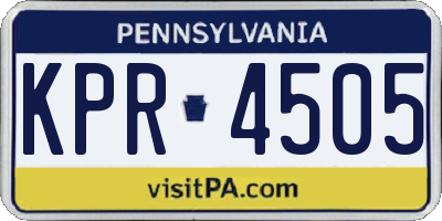PA license plate KPR4505