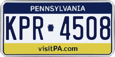 PA license plate KPR4508