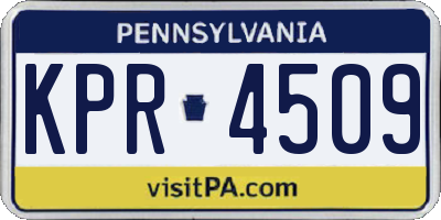 PA license plate KPR4509