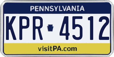 PA license plate KPR4512