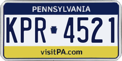 PA license plate KPR4521