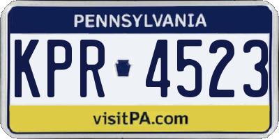 PA license plate KPR4523