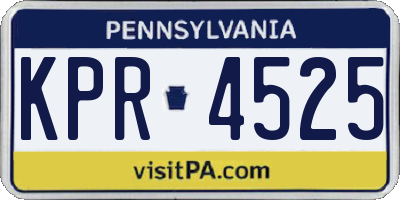 PA license plate KPR4525