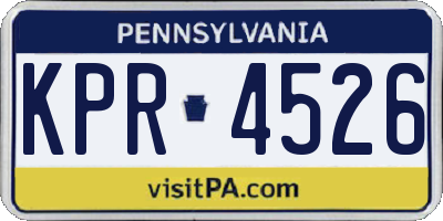 PA license plate KPR4526