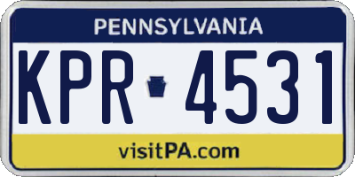 PA license plate KPR4531
