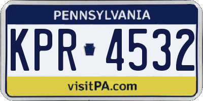 PA license plate KPR4532