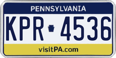 PA license plate KPR4536