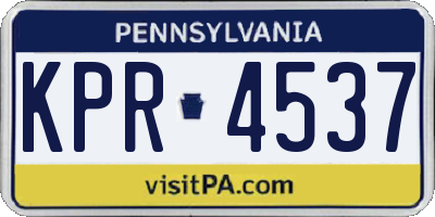 PA license plate KPR4537