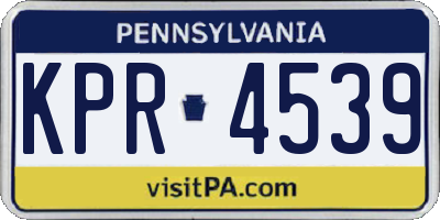 PA license plate KPR4539