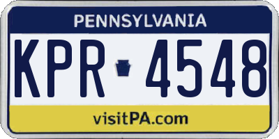 PA license plate KPR4548