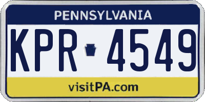 PA license plate KPR4549