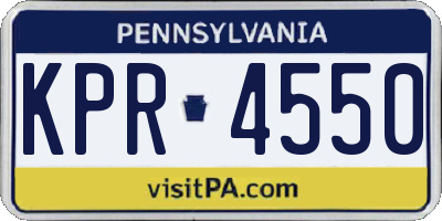 PA license plate KPR4550