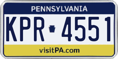 PA license plate KPR4551
