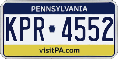 PA license plate KPR4552