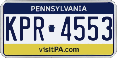 PA license plate KPR4553