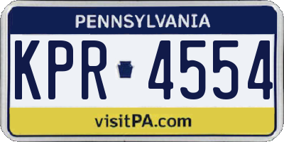 PA license plate KPR4554