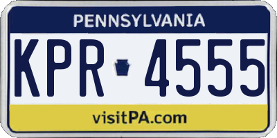 PA license plate KPR4555