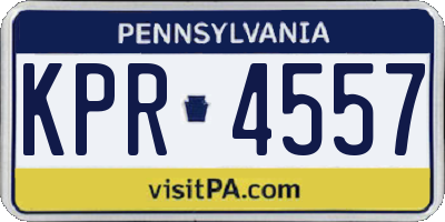 PA license plate KPR4557